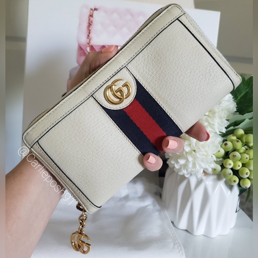 **SOLD** Authentic Pre-owned Gucci Ophidia Web Accent Zip Wallet - Picture 3 of 14